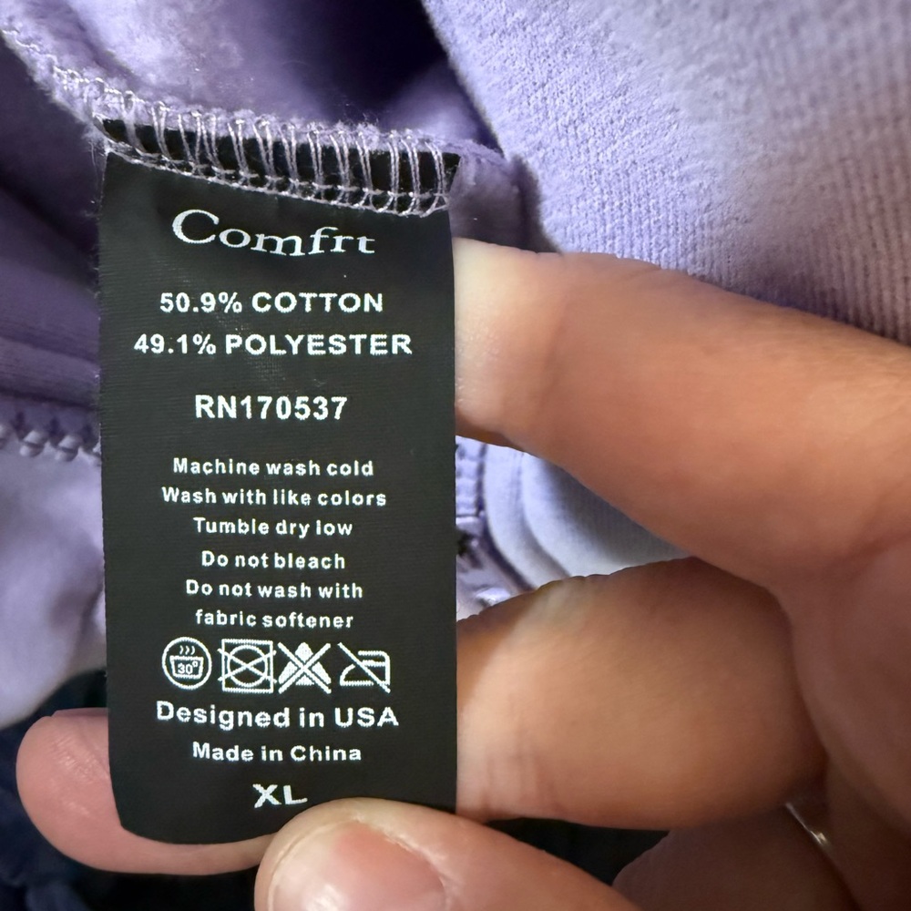 Comfrt Pastel Purple Full Zip Hoodie - Picture 5 of 11